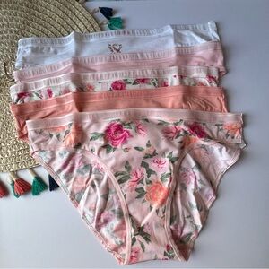 Victoria's Secret 5-Pack Stretch Cotton Bikini Panties Multi Floral Large NEW